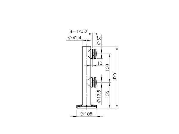 Bodenklemme Spigot Stehender Halter für Glasscheibe V4A